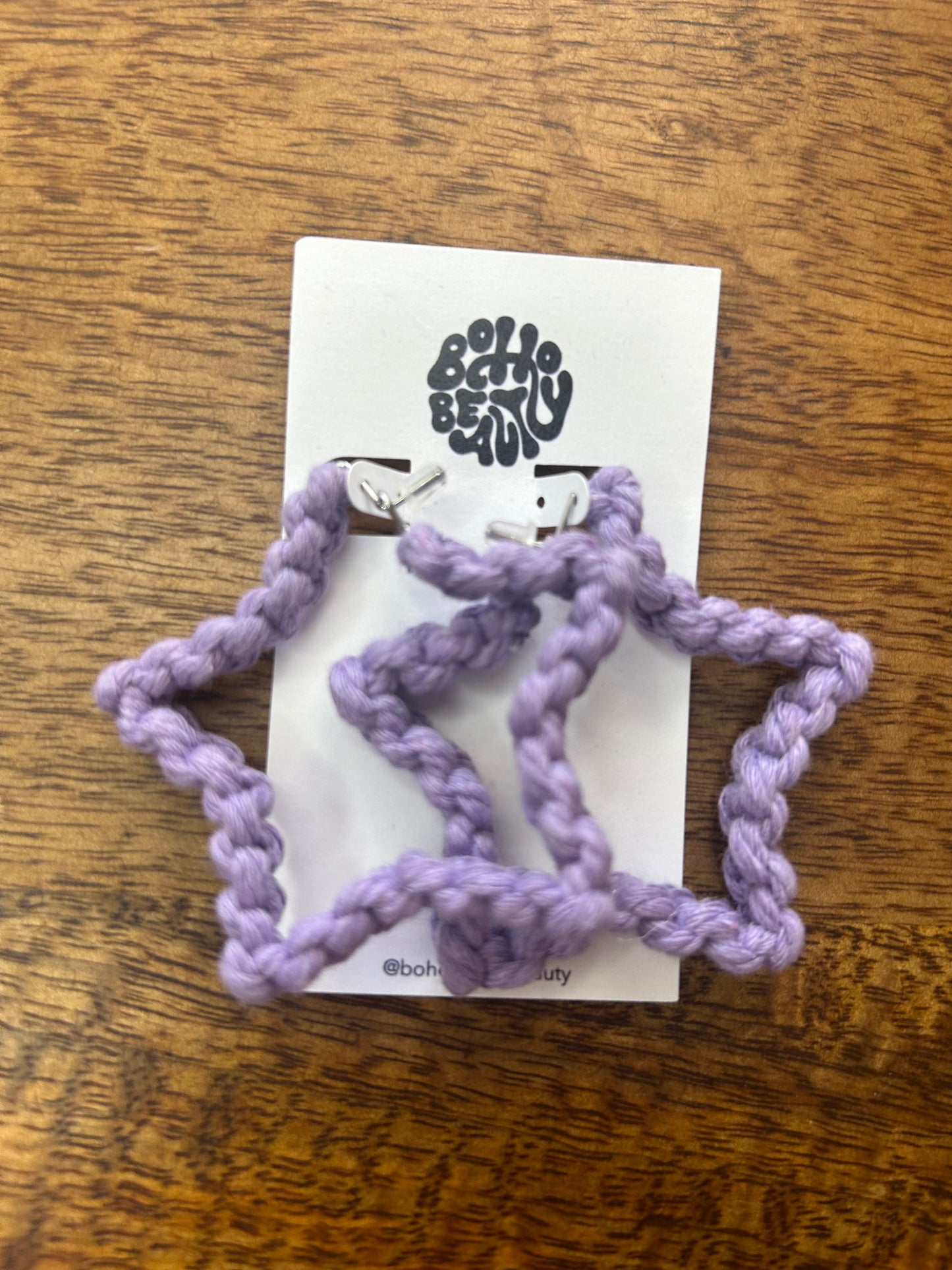 Macrame star earrings