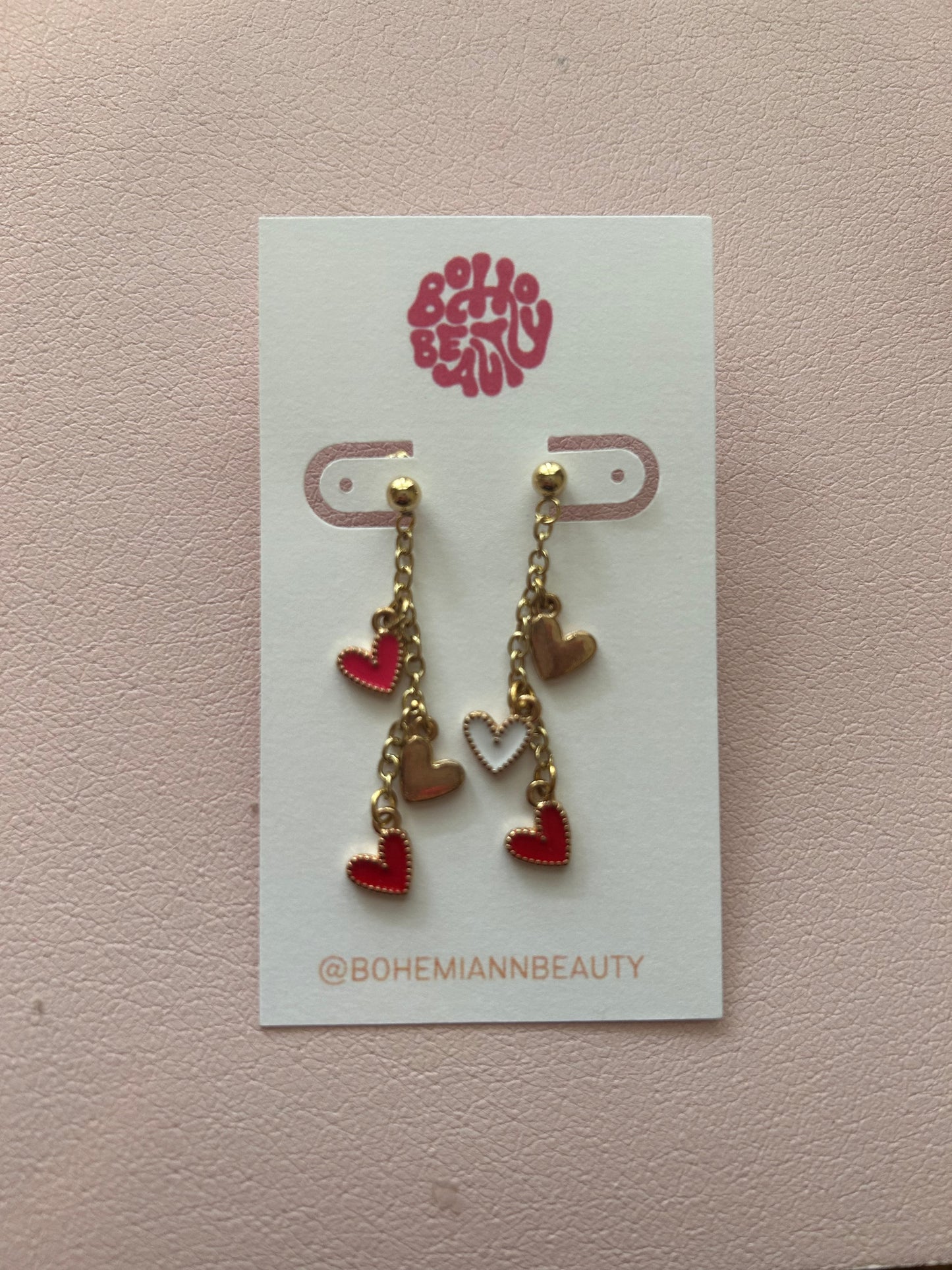 Chain heart earrings