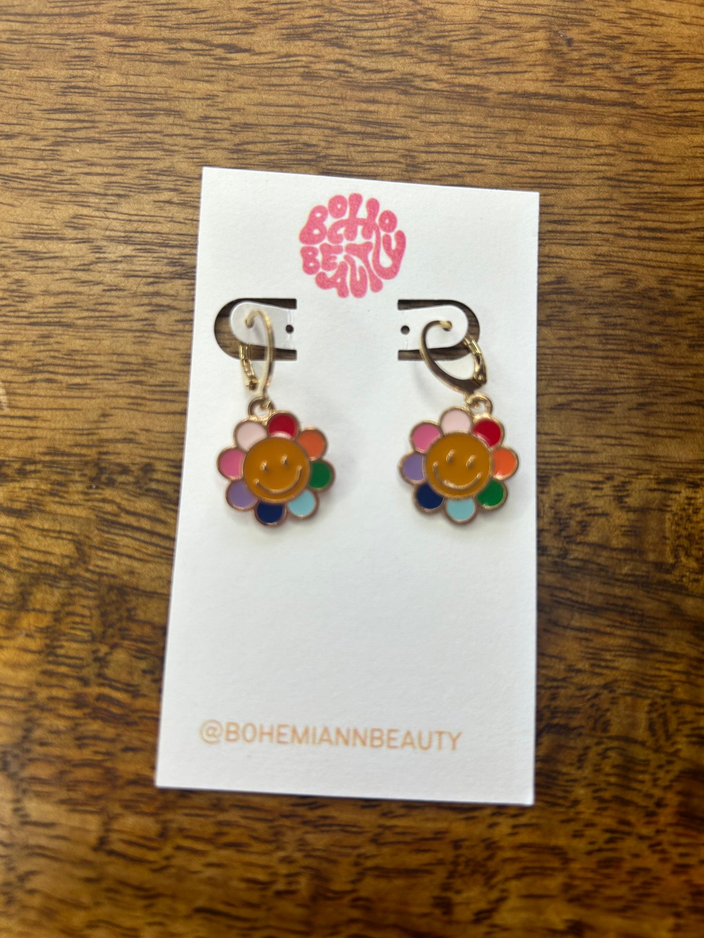 Rainbow Smile charm earrings