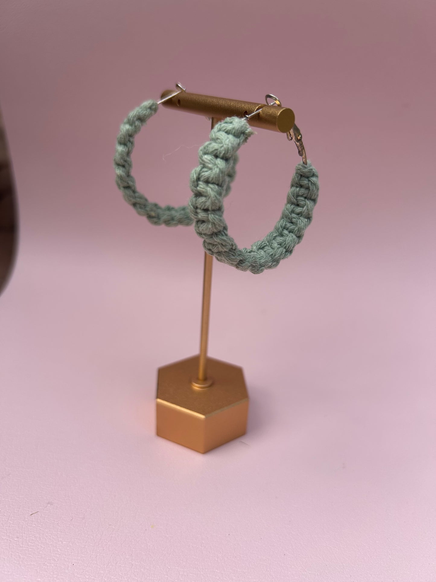 macrame hoop earrings