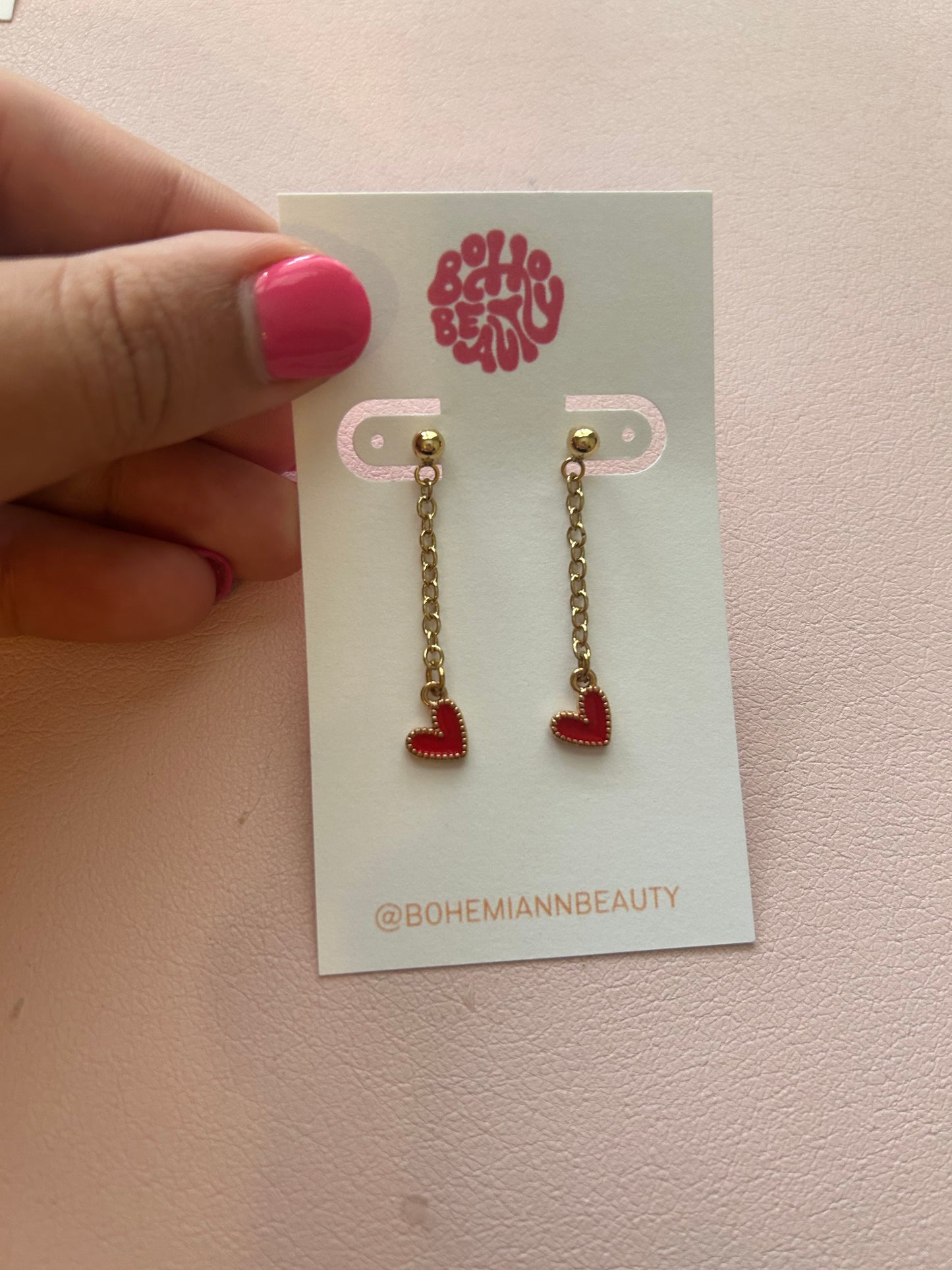 Chain heart earrings