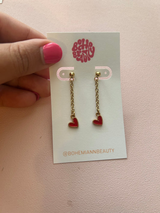Chain heart earrings